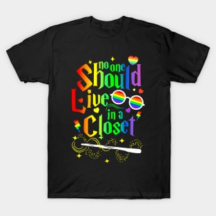No One Should Live In A Closet LGBT-Q Gay Pride Proud Ally T-Shirt
